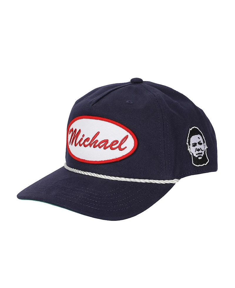 Halloween Men's John Carpenter s Michael Name Patch Navy Retro Grandpa Snapback Hat
