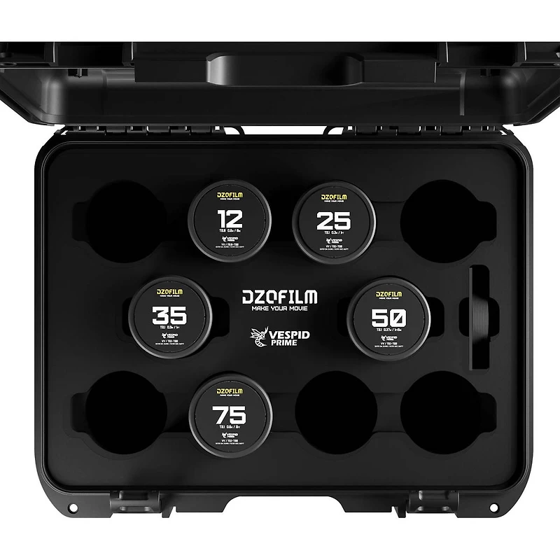 Dzofilm Vespid Prime Cinema 5-Lens Kit with 12mm T2.8 and 25mm, 35mm, 50mm, 75mm T2.1 Lens for Pl & Ef Mount