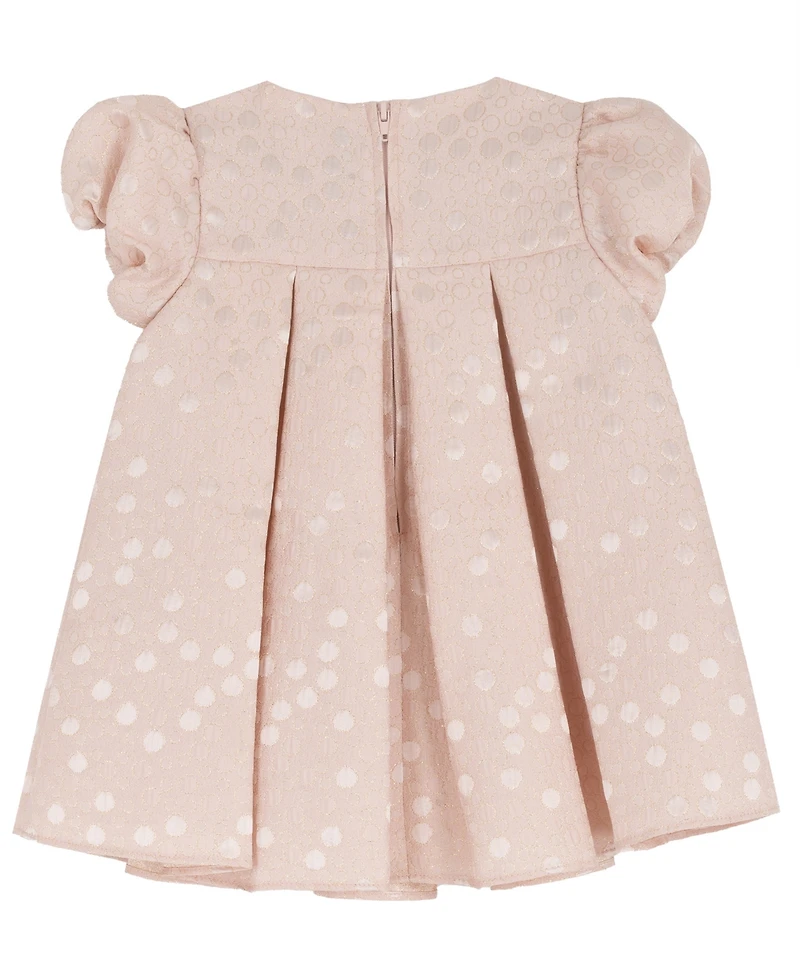 Rare Editions Baby Girls' Short-Sleeve Dotted Brocade Social Dress