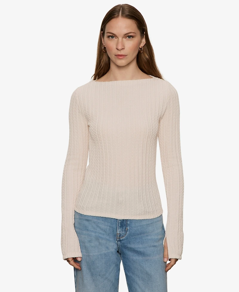 Sanctuary Women's Textured Boat Neck Top