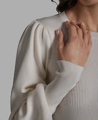 Bcbg Women's Crewneck Long Balloon-Sleeve Sweater