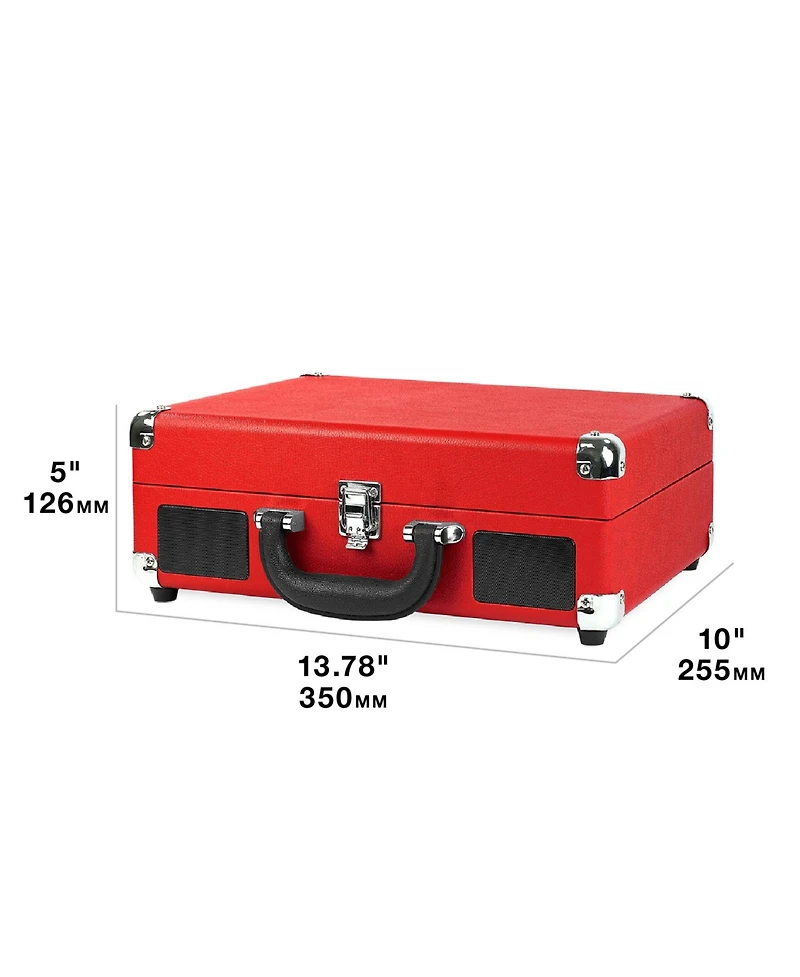 Victrola Journey Bluetooth Suitcase Record Player with 3-speed Turntable, Brown