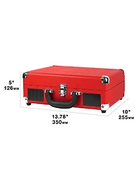 Victrola Journey Bluetooth Suitcase Record Player with 3-speed Turntable, Brown