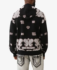 True Religion Men's Bandana Print Long-Sleeve Hoodie