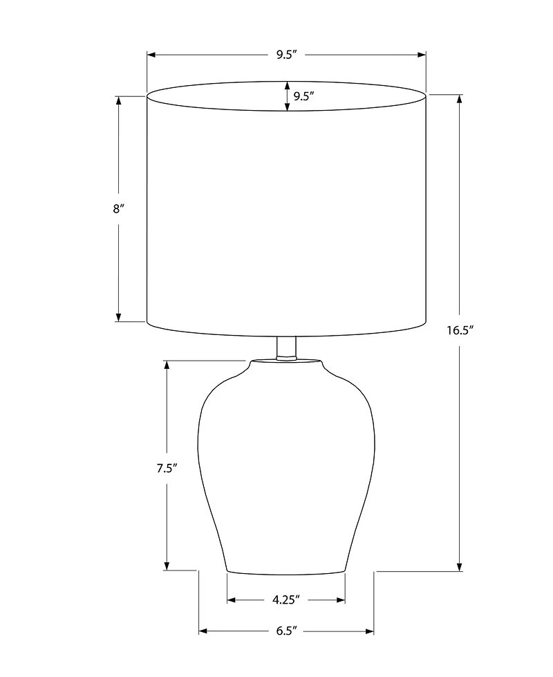 Monarch Specialties Lighting 17" Ceramic Table Lamp