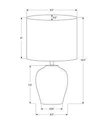 Monarch Specialties Lighting 17" Ceramic Table Lamp