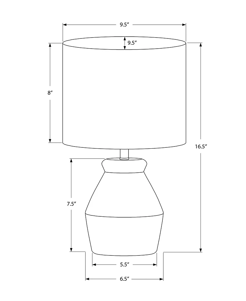 Monarch Specialties Lighting 17" Ceramic Table Lamp
