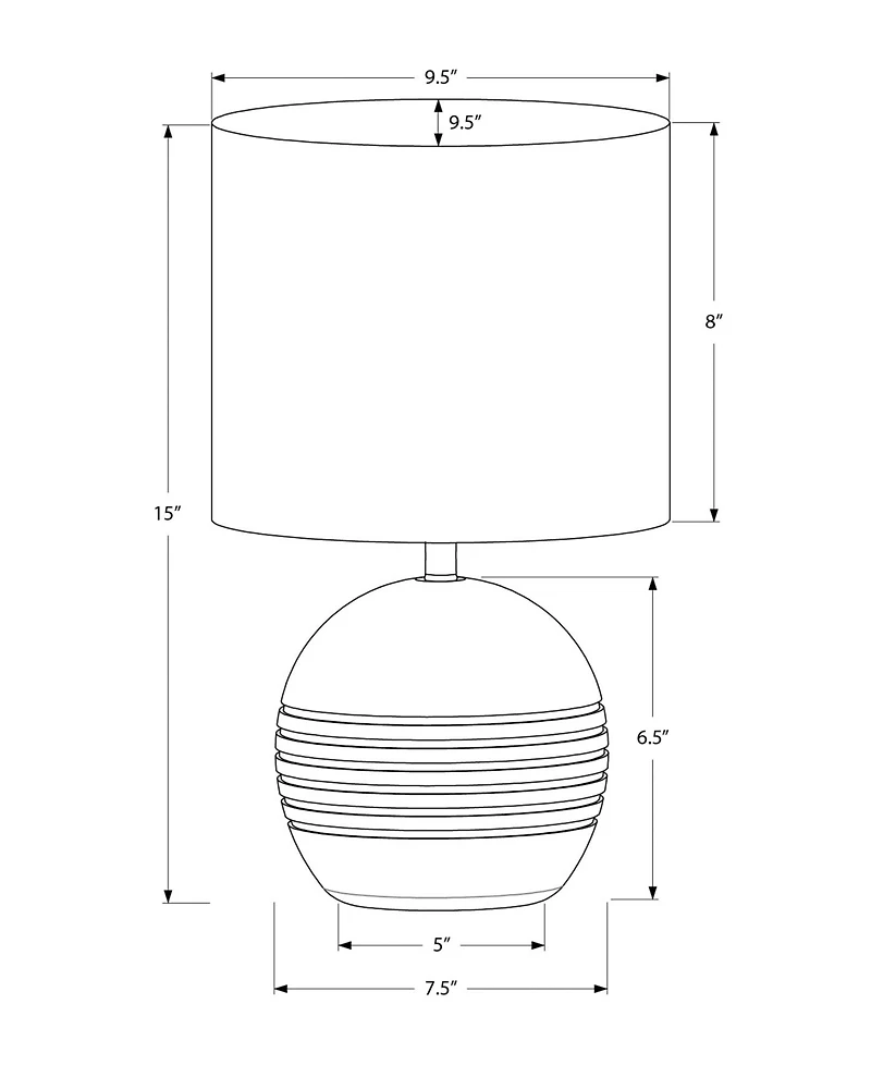 Monarch Specialties Lighting 15" Plastic Table Lamp
