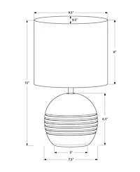 Monarch Specialties Lighting 15" Plastic Table Lamp