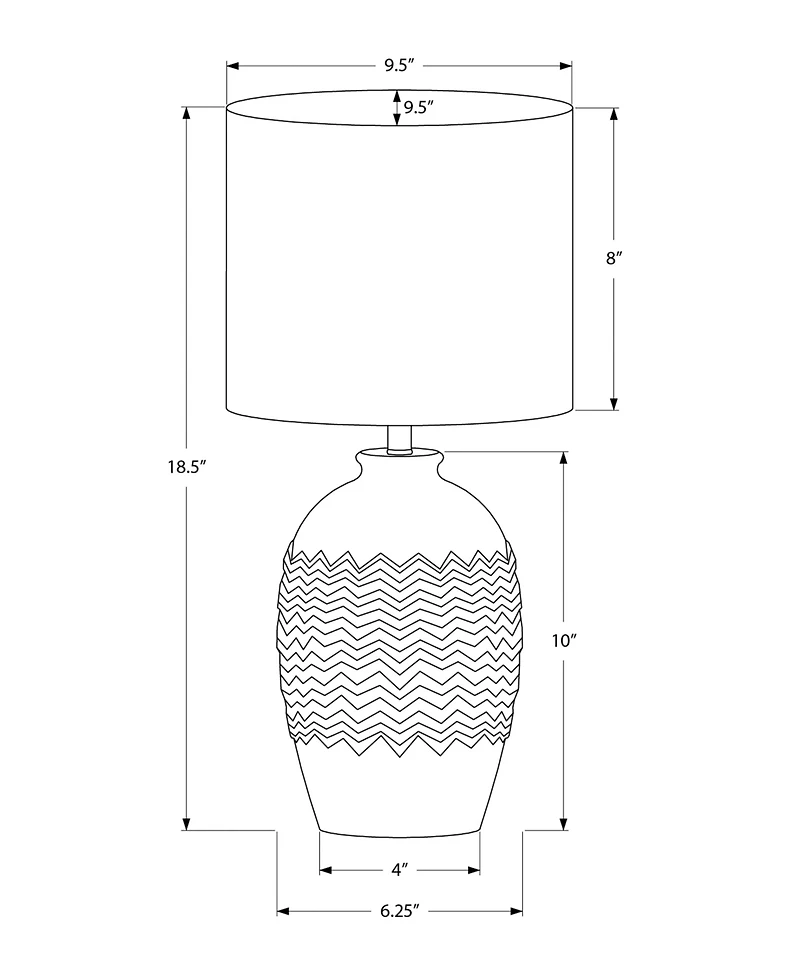 Monarch Specialties Lighting 19" Ceramic Table Lamp
