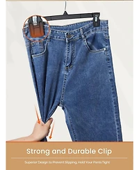 House Day Plastic Pants Skirts Hangers 12inch with Non-Slip Big Clips 25 Pack