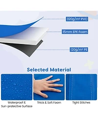 Hongge 14FT Trampoline Replacement Safety Pad with Secure Fixing Straps - Multicolor