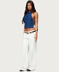 Edikted Women's Raiya Polka Dot Backless Halter Top