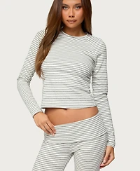 Edikted Women's Kaeli Stripey Long Sleeve T Shirt