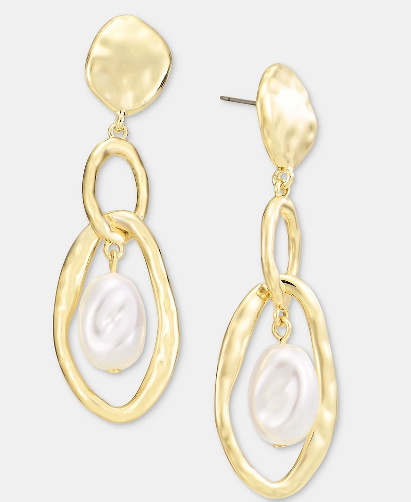 Style & Co Imitation Pearl Orbital Double Drop Earrings, Macy's Exclusive