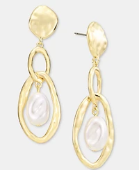 Style & Co Imitation Pearl Orbital Double Drop Earrings, Macy's Exclusive