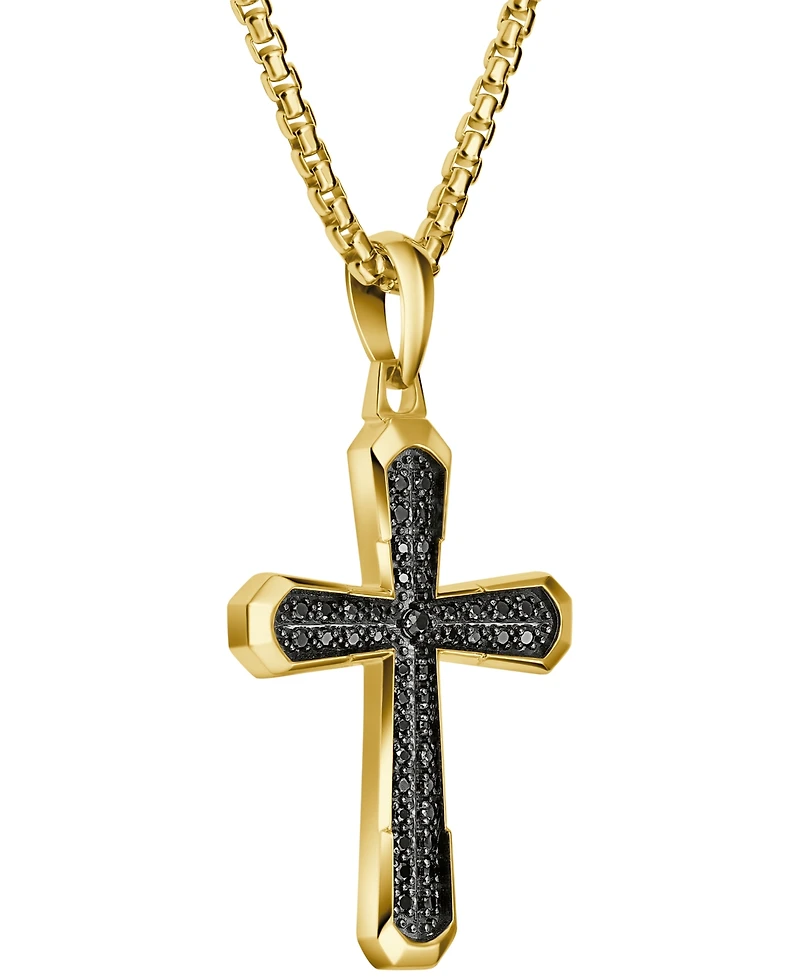 Bulova Men's Gold Plated Cross Pendant Necklace