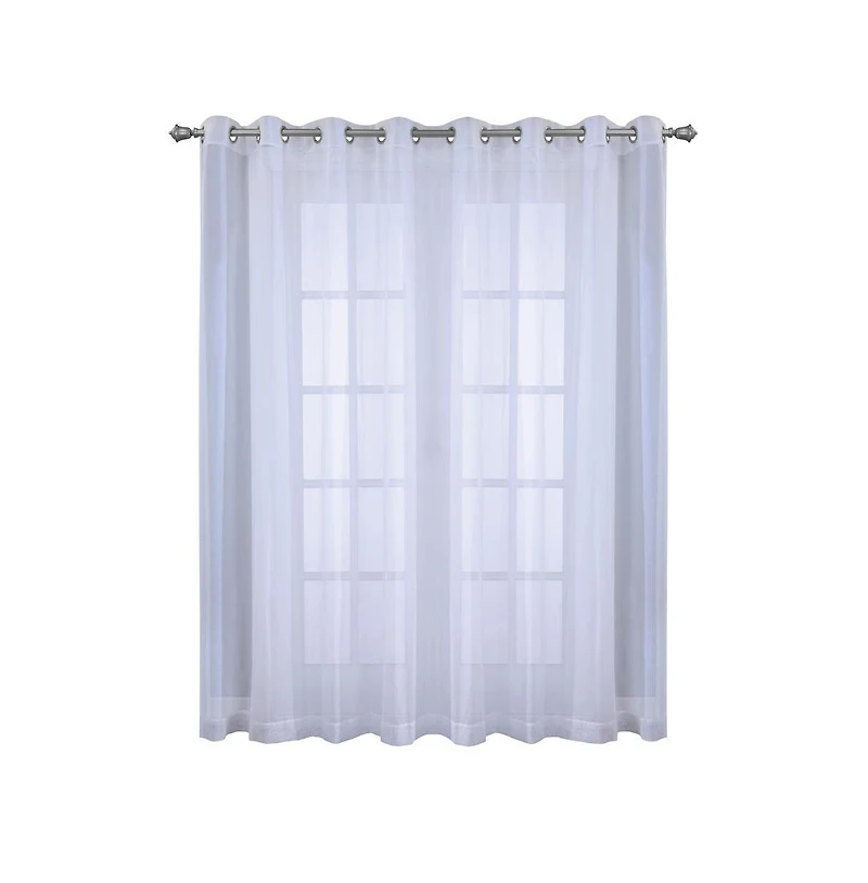 Habitat Cote d'Azure Sheer Grommet Exclusive Curtain Panel for Living Room 112" x 84" White