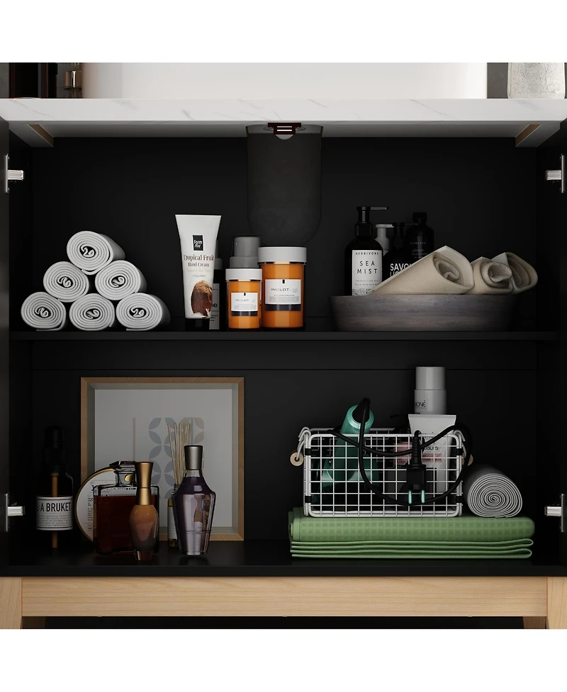 Homsee Single Sink Bathroom Vanity with Ceramics Top