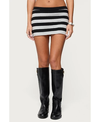 Edikted Women's Kezia Striped Knit Mini Skort