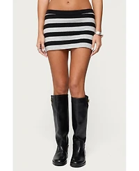 Edikted Women's Kezia Striped Knit Mini Skort