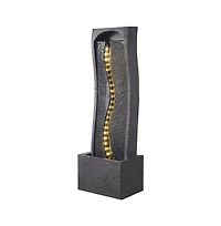 Slickblue Outdoor 1-Tier Rock Base Water Fountain for Garden or Patio