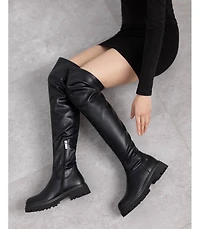 Xti Women's Stretchy Tall Boots – Flexible Fit, Sleek Design, Knee-High Fashion Footwear