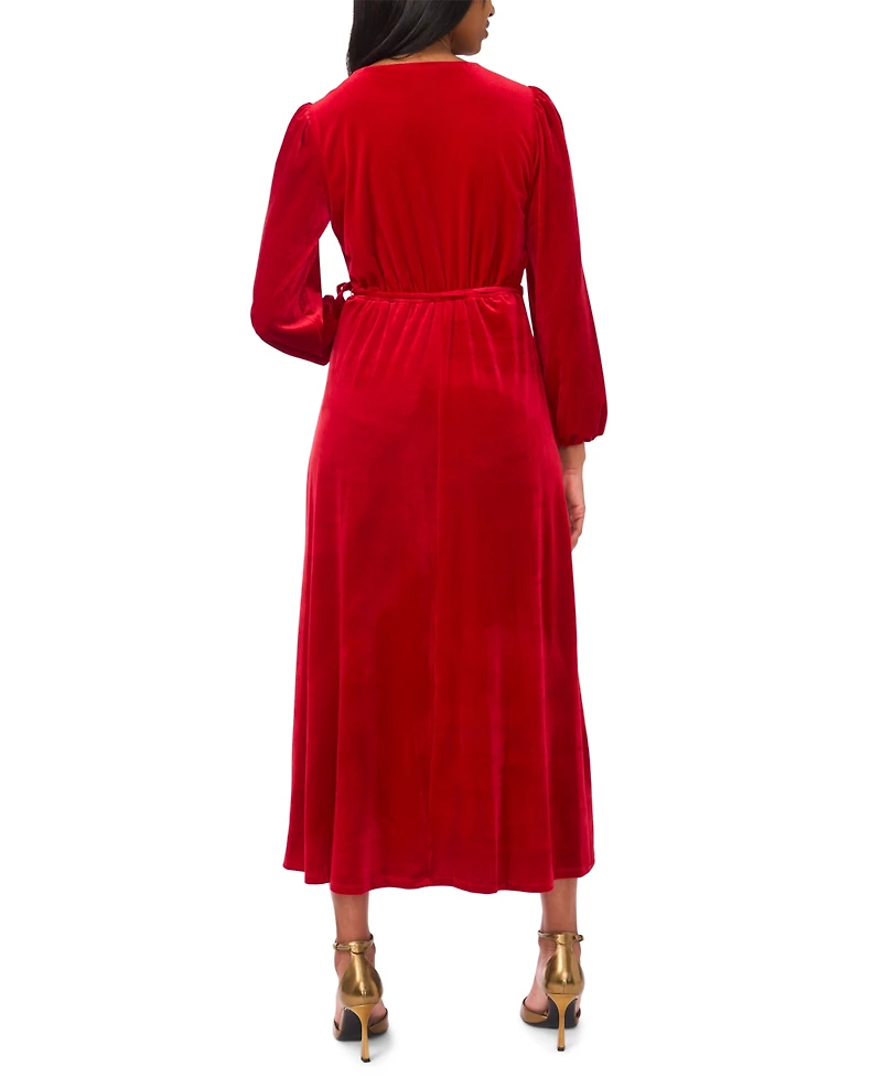 Msk Women's Long-Sleeve Stretch-Velvet Dress