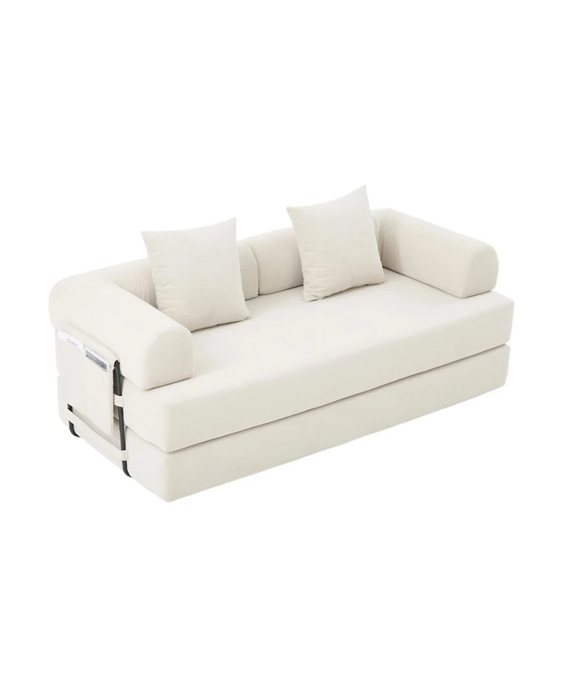 Streamdale Furniture Streamdale Foldable & Compressible Sofa with Metal Frame for Small Spaces