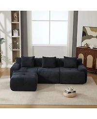 Streamdale Furniture Streamdale 104.3" 4-Piece L-Shaped Upholstered Modular Sectional Sofa, Charcoal