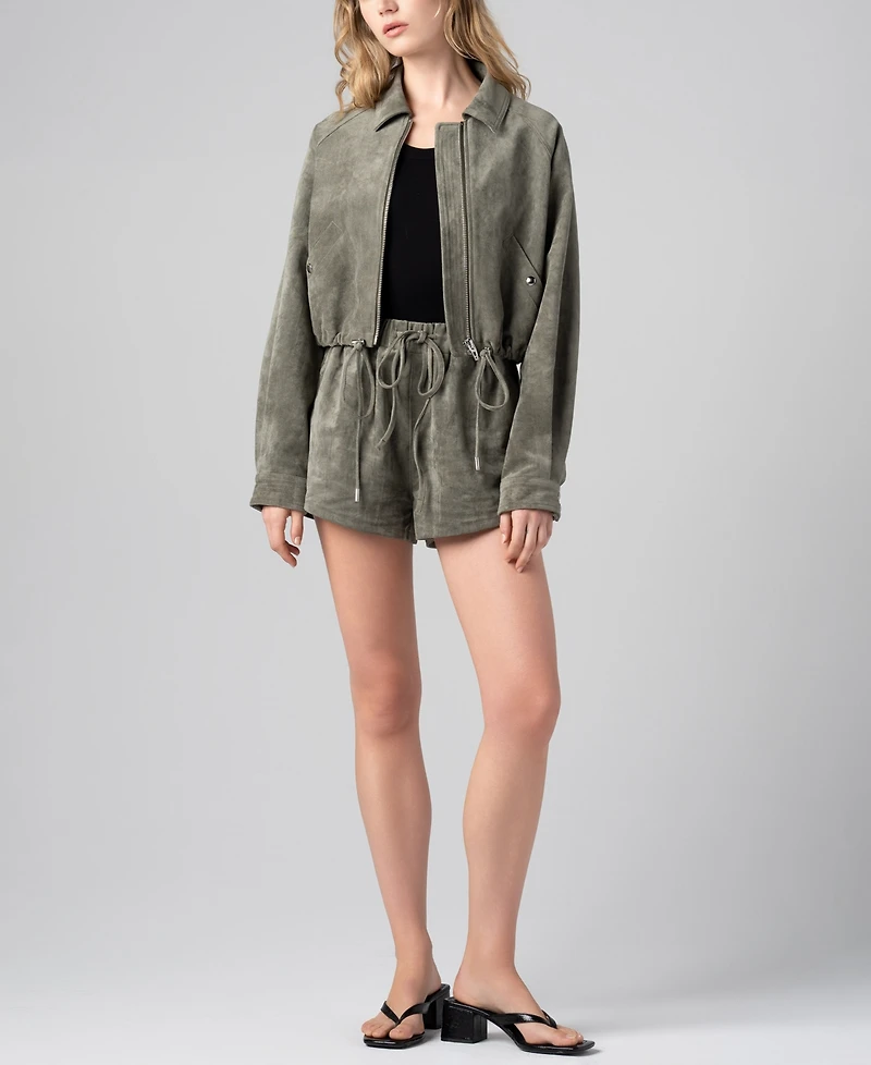 Blank Nyc Women's Front Zip Collared Jacket