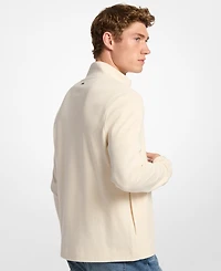 Michael Kors Men's Ribbed Mock Neck Zip-Up Sweater
