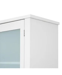 Streamdale Traditional Buffet with Hutch, Large Kitchen Pantry Storage Cabinet, Blue