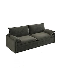 Streamdale 4-Seat Chenille Convertible Sleeper Sofa with Storage & Usb, Dark Grey