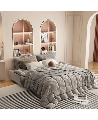 Streamdale Furniture 73.2" Queen Pull Out Sofa Bed, 3-in-1 Convertible Sleeper Sofa, Grey