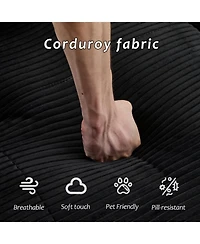 Streamdale Furniture Modern Memory Foam Compressed Sofa, Large Sectional Couch, Pet-Friendly, Black