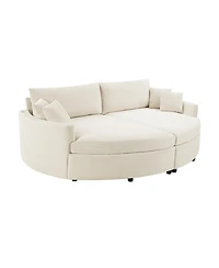 Streamdale Furniture Oversized Double Chaise Lounge Sofa 102.3" Bed with Usb Ports, Beige