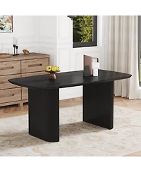 Streamdale Furniture Streamdale Mdf black dining table, 67 x 35.4 inch, warm and soft appearance