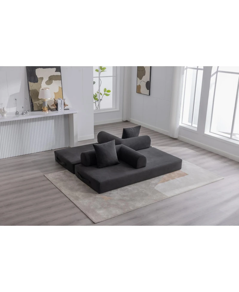Streamdale Furniture Streamdale Foldable & Compressible Sofa with Metal Frame for Small Spaces