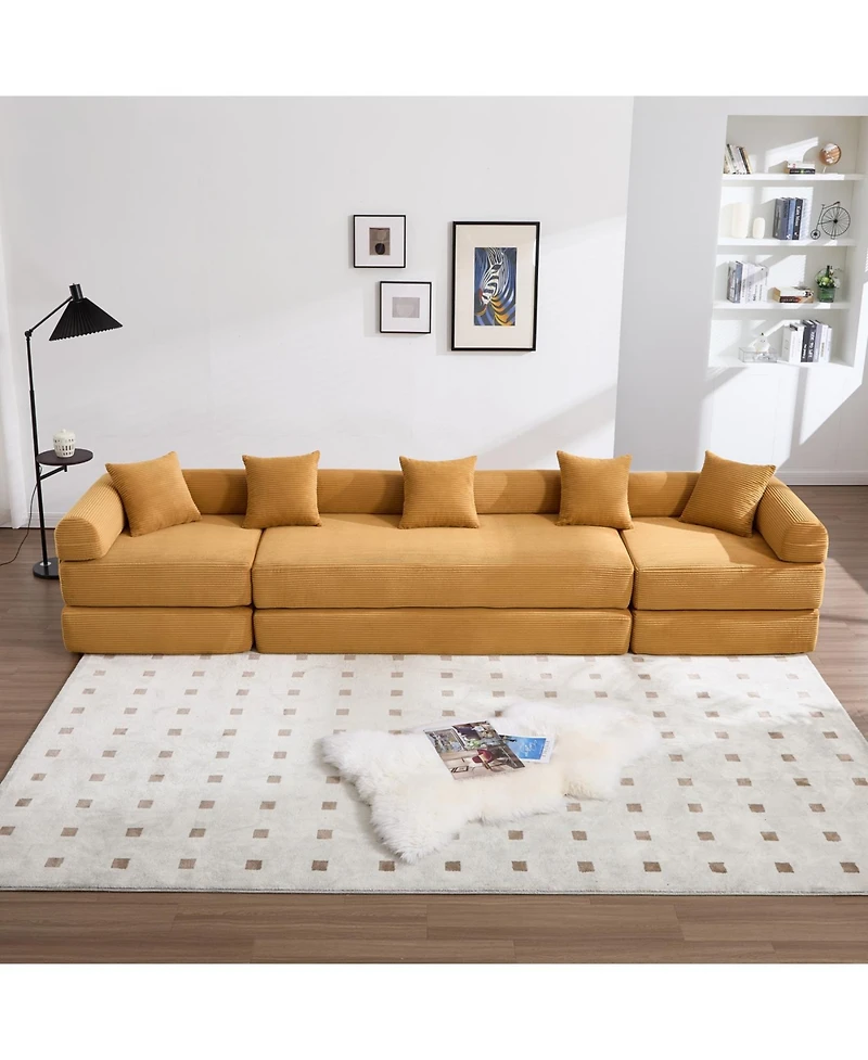 Streamdale Furniture Streamdale Convertible Folding Sofa Bed with Pillow Back Handrail