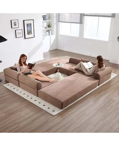 Streamdale Furniture Streamdale Convertible Folding Sofa Bed with Pillow Back Handrail, Cloud Corduroy Mattress Sofa