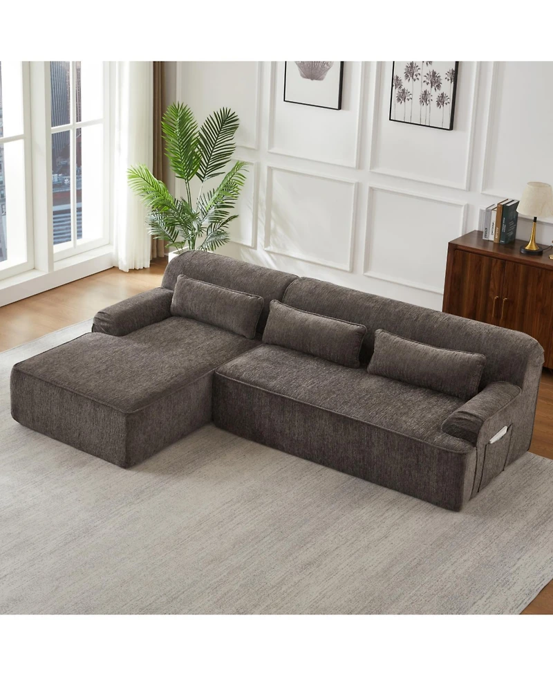 Streamdale Furniture Streamdale Chenille L-Shape Luxury Sectional Sofa
