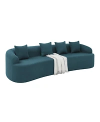 Streamdale Furniture Streamdale Curved Modular Lamb's Wool Sectional Sofa - Blue