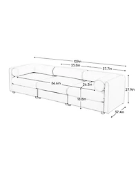 Streamdale Furniture Elegant Camel Chenille 3-Seater Sofa with Hidden Storage Compartment
