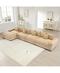 Streamdale Furniture Streamdale Camel 170" Oversized Cloud Modular L-Shape Sectional Couch with Ottoman