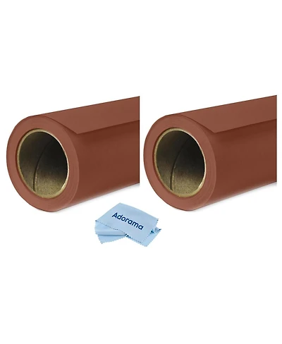Savage Widetone 2 Pack Seamless Background Paper, 86" wide x 36' Chestnut, 16 - With Microfiber Cleaning Cloth