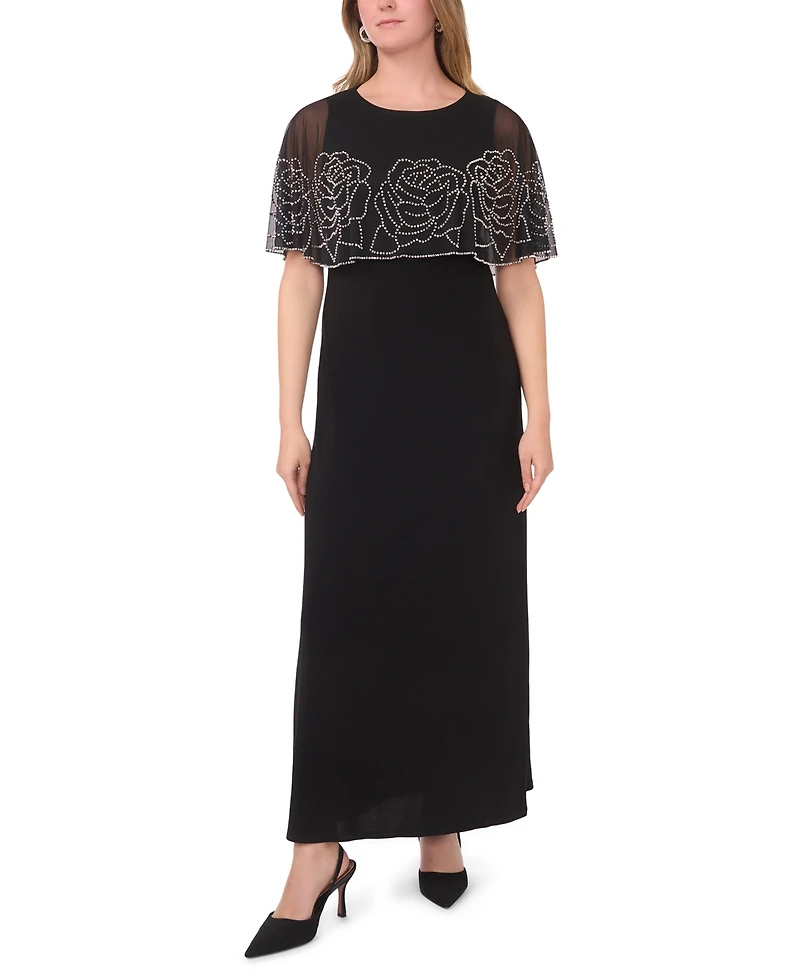 Msk Petite Crewneck Faraj Maxi Dress