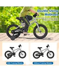 Hongge 14-Inch Kids Bike with High-Carbon Steel Frame and Removable Training Wheels