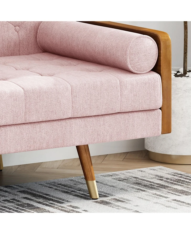 Streamdale Furniture Aidan Mid-Century Modern Tufted Fabric Sofa