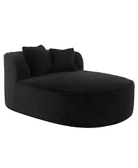 Streamdale Furniture Modern Chaise Lounge Sofa Boneless Couch 51.6" Bed Black